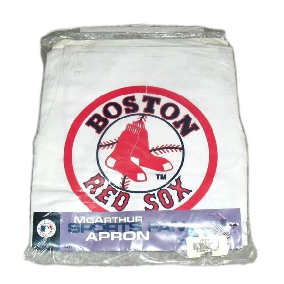 Boston Red Sox Tailgate Grill Grilling White Apron New Mlb - Picture 1 of 1